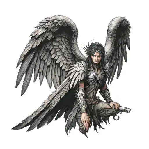 dark angel 40k tattoo design idea
