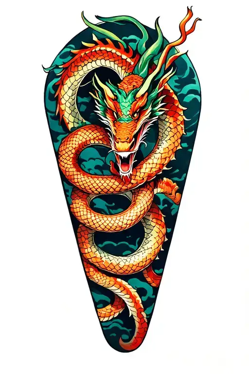 Snake with a dragon tattoo design idea
