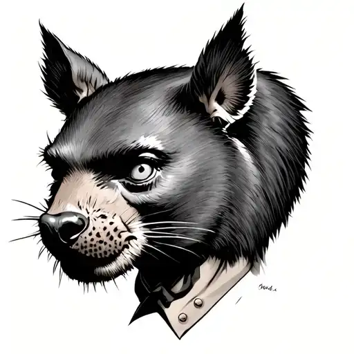 Tasmanian Devil jacking off on Adolfo hitlers head tattoo design idea