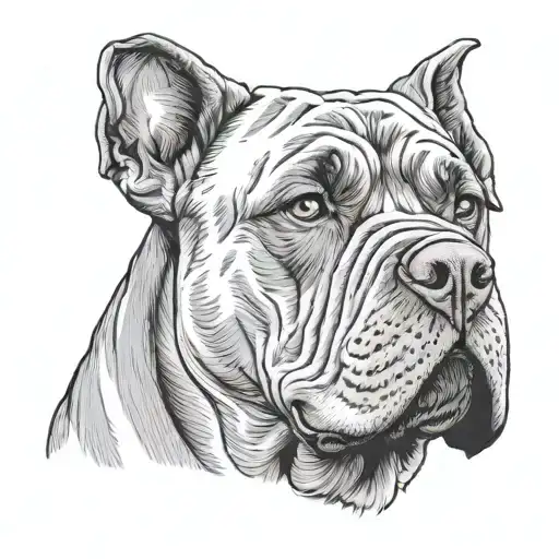 cane corso dog tattoo design idea