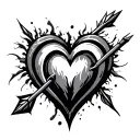 tribal heart with arrow tattoo design idea