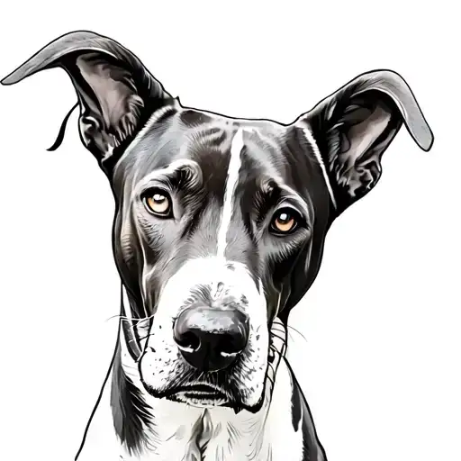 americana style great dane tattoo design idea