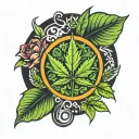 420 in weed leafe tattoo design idea