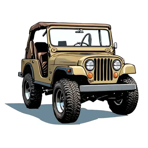 jeep cj7 with soft top tattoo design idea