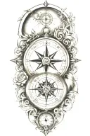 compass and pocket  tattoo design idea