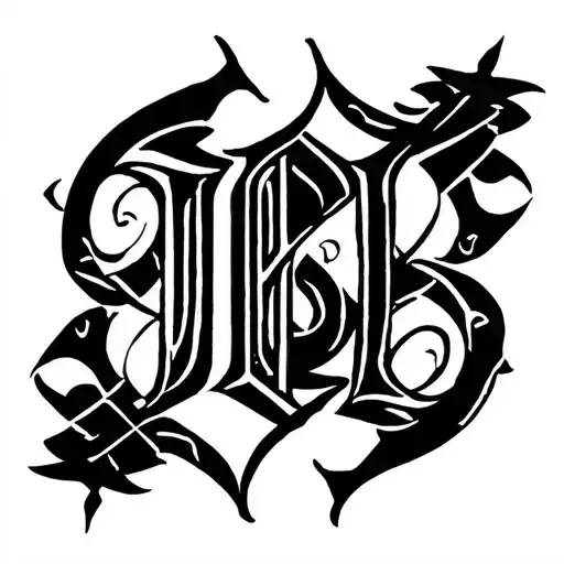 Jessica letters into gothic style tattoo tattoo design idea