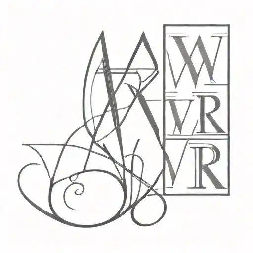 Create a tattoo design for the word War written vertically on your neck. Each letter should be positioned one tattoo design idea