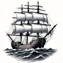 Clipper Ship tattoo design idea