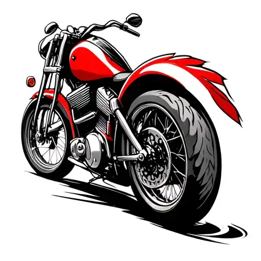 red indian motorcycle racing tattoo design idea