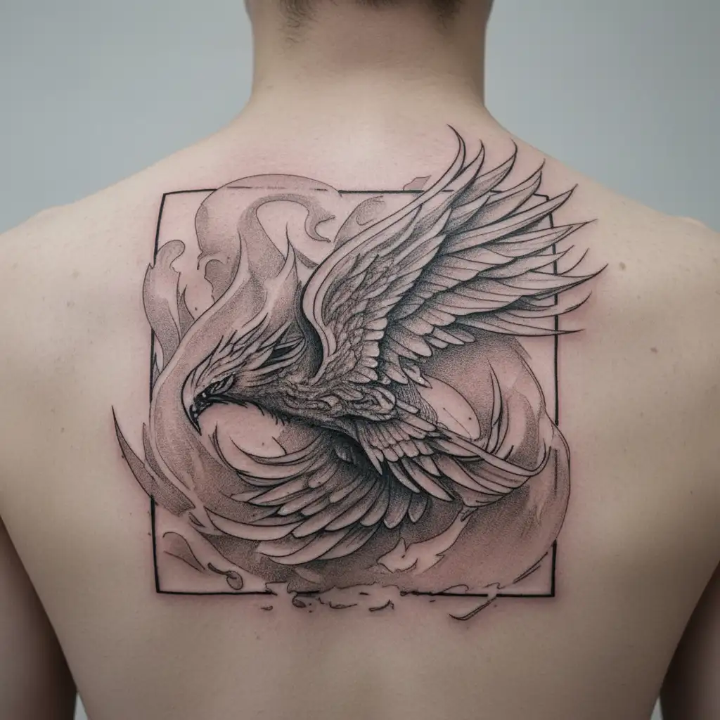 Phoenix with aa sobriety design tattoo design idea