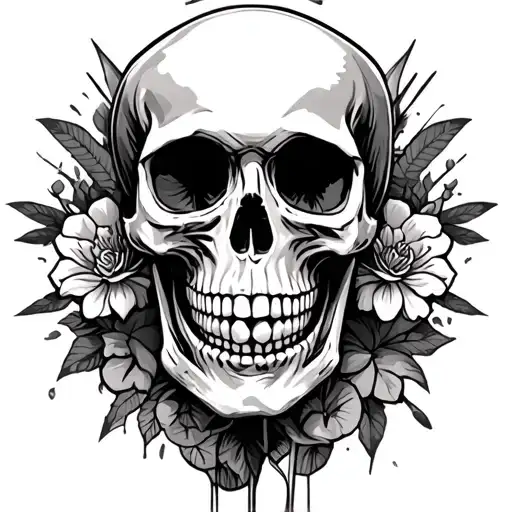 skull design for a men who is dreamer entreprenure traveller partying skeleton tattoo design idea