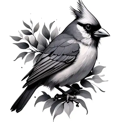 Black Cardinal tattoo design idea