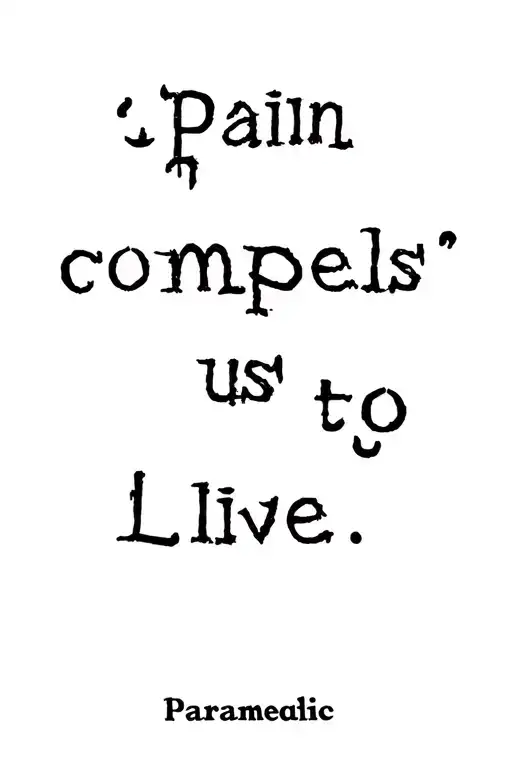 "Pain compels us to live" Standard Quote Paramedic tattoo design idea