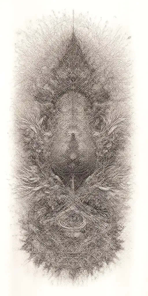 budism symbols that are uncommon. focus on nature, scenery and being grounded while on a spiritual journey tattoo design idea