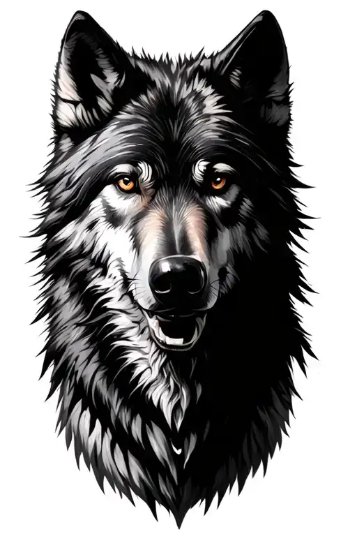 pack of wolfs with matricx code tattoo design idea