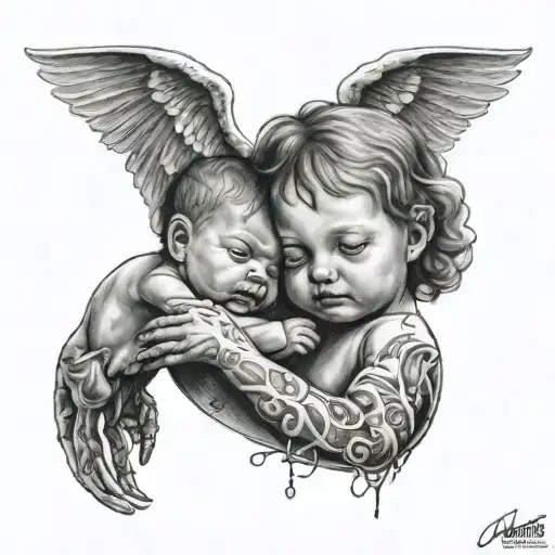 Abortion of a child tattoo design idea