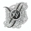 Design a minimalist Roman numeral tattoo featuring 'XIV_XII_MMV'. Use clean, sharp lines and a timeless font style that  tattoo design idea