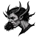 devil whispering into the ear  tattoo design idea