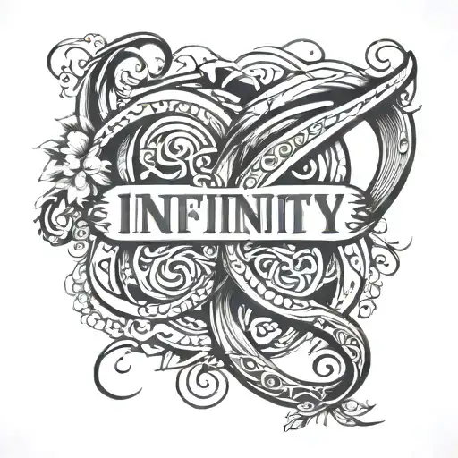 infinity symbol with name incorporated tattoo design idea