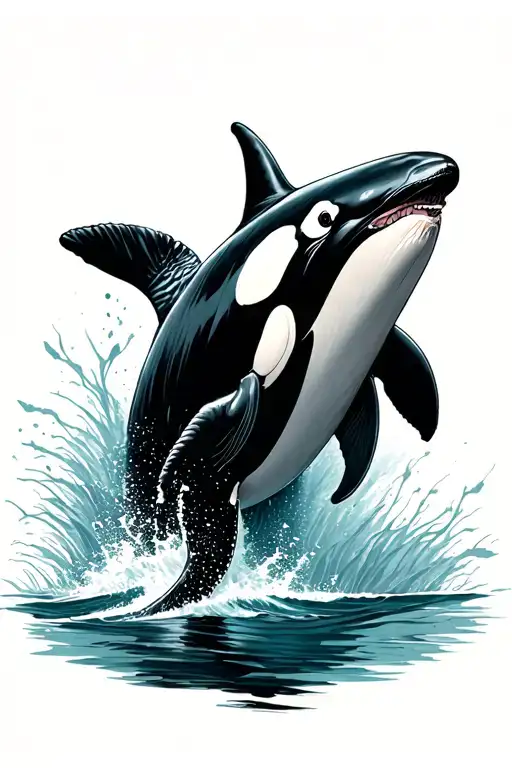 orca whale tattoo design idea