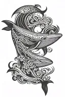humpback whale breaching tattoo design idea