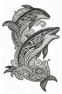 humpback whale breaching tattoo design idea