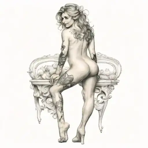 petite,naughty,nude,sexy,full body,anatomically correct,realism tattoo design idea