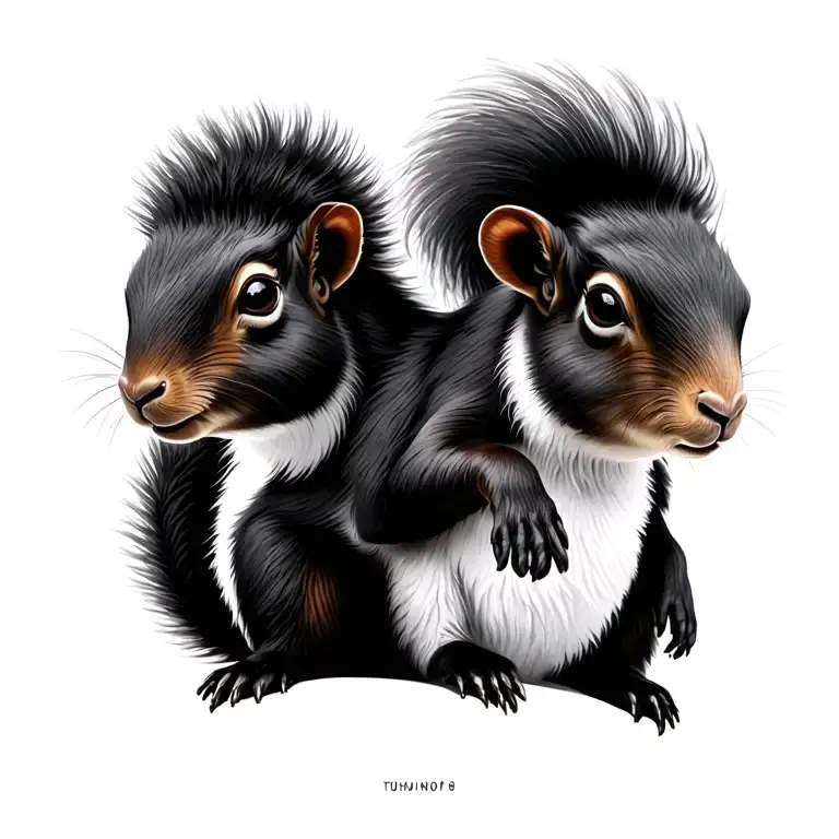 squirrel and black sheep tattoo design idea