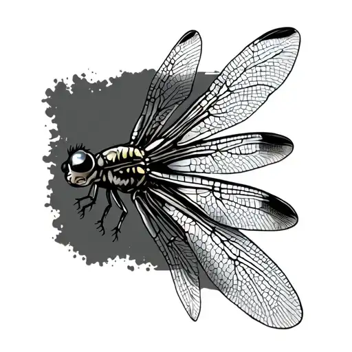 dragonfly perched tattoo design idea