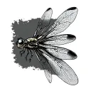 dragonfly perched tattoo design idea
