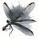 dragonfly perched tattoo design idea
