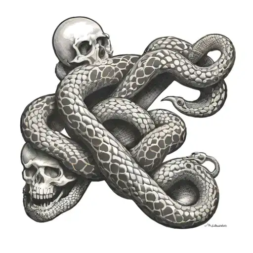 "Les enfants terribles"written with 7 snakes tattoo design idea