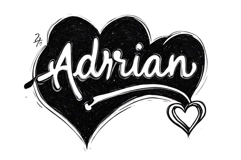 "Adrian" Simple on my hand with a heart for boyfriend suprise tattoo cute tattoo design idea