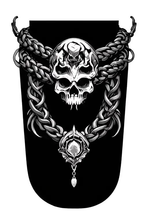 necklace tattoo design idea