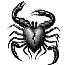 scorpion guarding a broken heart tattoo design idea