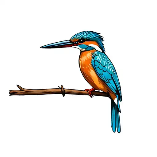 Simple line art kingfisher / tech mashup tattoo tattoo design idea