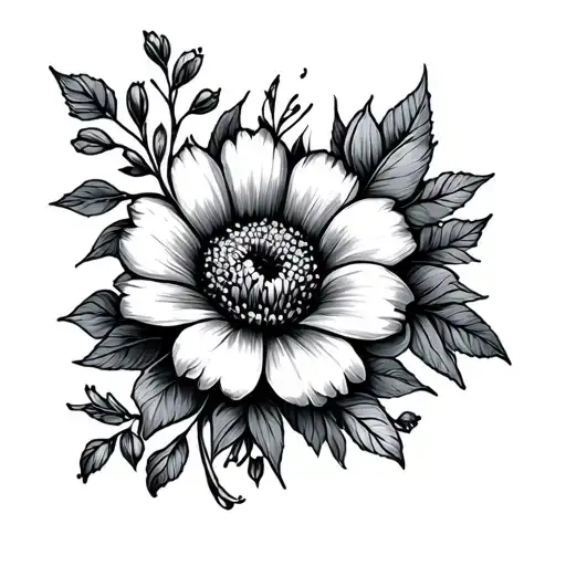 Create cover-up tattoo for a vertical c-section scar. Design will be inspired by flowers. Use thin lines only. It's leng tattoo design idea