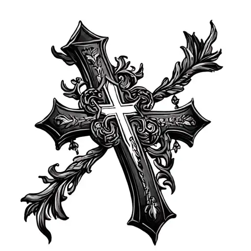 saint Bridgets cross tattoo design featuring Angie 19/08/23, Searlait 11/02/19 and Labhaoise 05/06/20 tattoo design idea