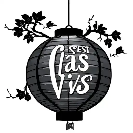 Chinese paper lantern with the text c'est las vis tattoo design idea