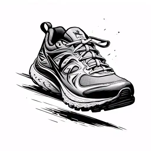 musculation et running shoe tattoo design idea