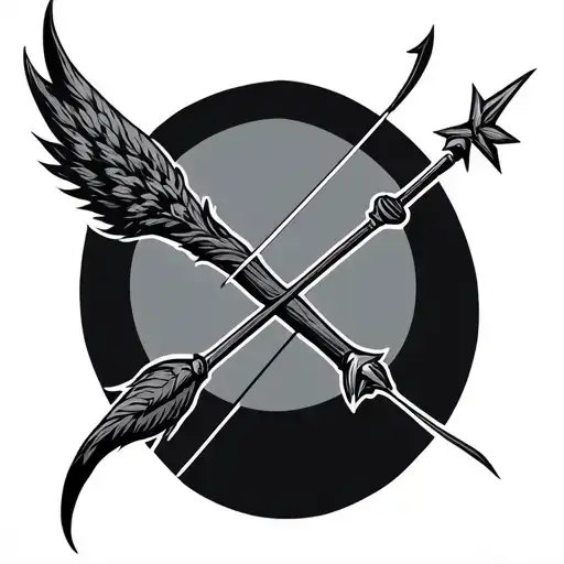 bow and arrow tattoo design idea