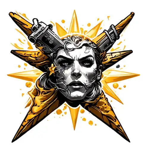 Star Fugaz Callendo with a Golden Mine tattoo design idea