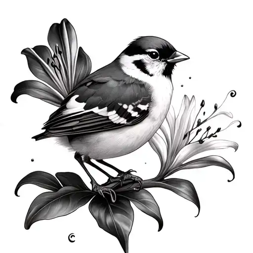 Lily And Sparrow tattoo design idea