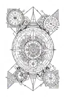 Time clock past clock present clock future separate tattoo design idea