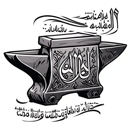 anvil and the Arab word for smith tattoo design idea