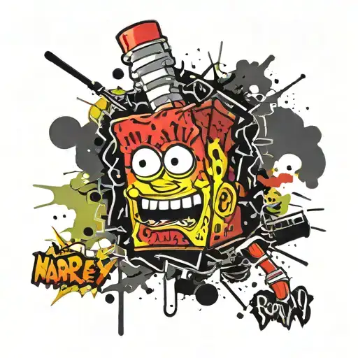 sponge bob marley tattoo design idea