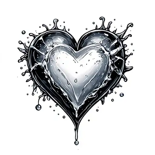 Heart on ice tattoo design idea