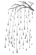 rain drops falling tattoo design idea