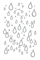 rain drops falling tattoo design idea