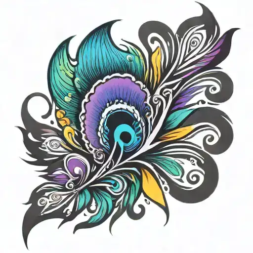 Peacock feather tattoo design idea